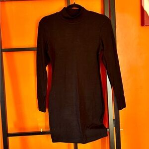Long Sleeve Black Mock Neck Dress